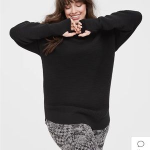 American Eagle Outfitters Black Ribbed Pullover Sweatshirt